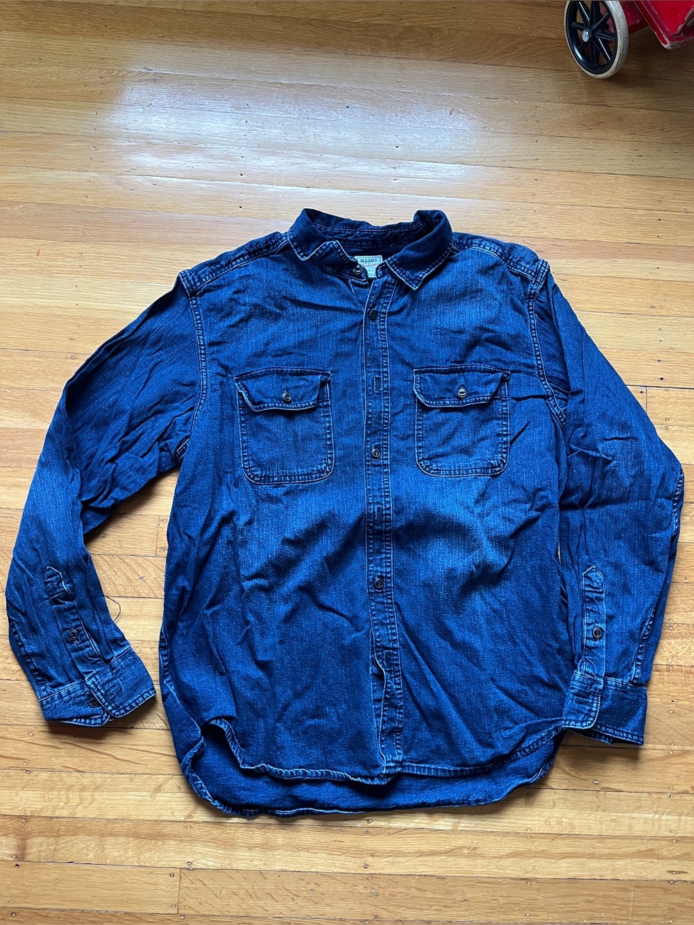 Old Navy workwear denim long sleeve shirt jeans classic preppy button down XL